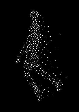 Dotted basketball athlete on Black Background