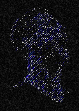 Abstract Portrait Silhouette with Dots