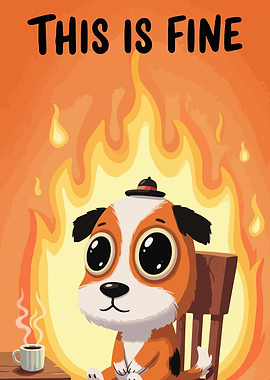 This is fine dog meme