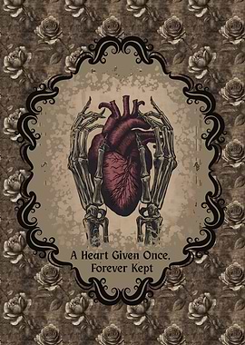 Heart with Skeleton Hands