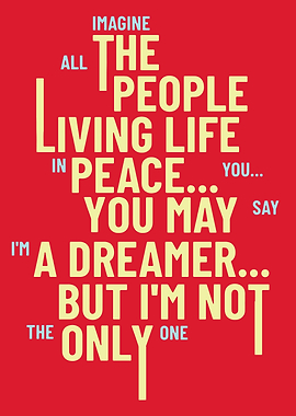 Imagine All the People Text Art