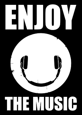 Enjoy the Music - Headphones Smiley