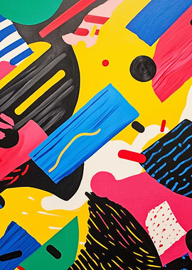 Colorful Abstract Geometric Painting