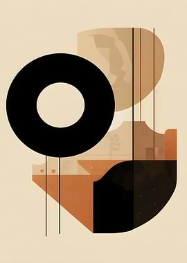 Abstract Geometric Composition in Earth Tones