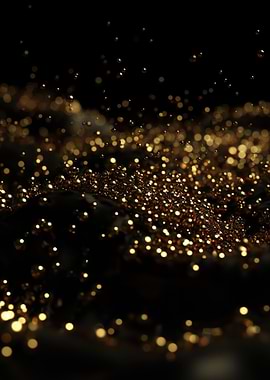 Golden Spheres on Black Surface