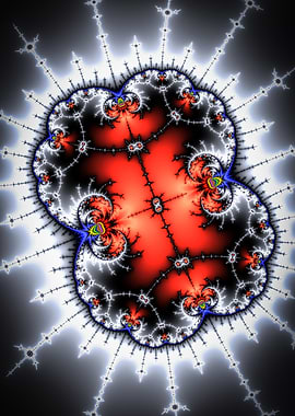 Fractal Abstract Red and White Design