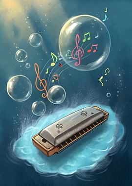 Harmonica Music Bubbles