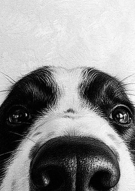 Peeking Dog Bathroom Poster – Funny Cute Dog Wall Art