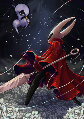 Hornet and enemy from Hollow Knight