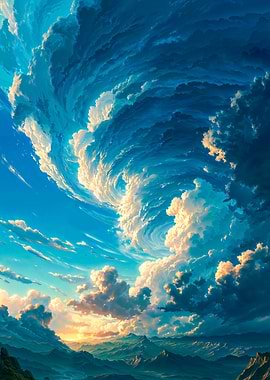 Dramatic Sky and Mountain Landscape