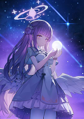 Girl with Celestial Halo and Orb