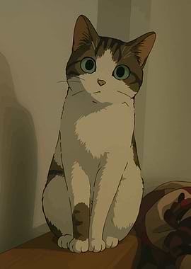 Anime Style Cat Portrait