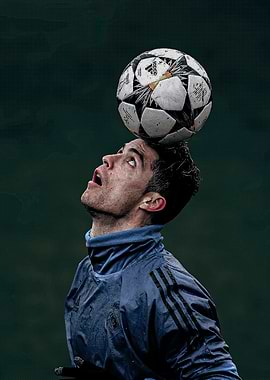 Cristiano Ronaldo balancing soccer ball