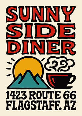 Sunny Side Diner Route 66 Poster