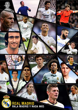 Real Madrid Football Legends Collage