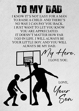 Playing Ball Dad & Son Poster – Meaningful Gift for Dad