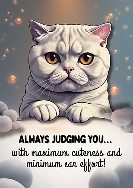 Judging Cute Scottich Fold Cat