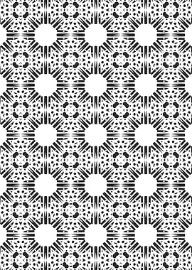 Symmetrical Botanical Geometric Pattern