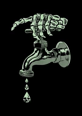 Skeleton Hand Turning Water Tap