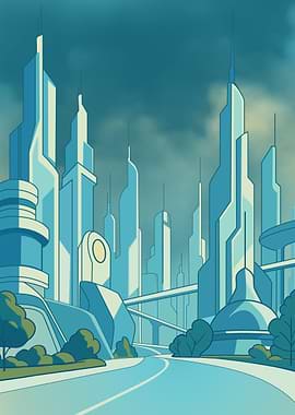 Futuristic Cityscape Illustration