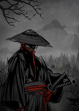Samurai Warrior Misty Landscape