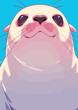 Cute Seal Cartoon Illustration