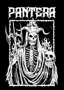 Pantera Band Devilish Skeleton Artwork