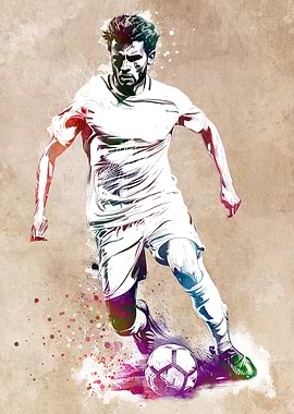 Soccer Player Watercolor Art