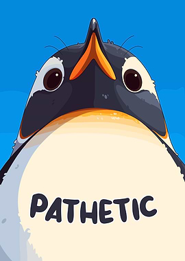 Pathetic Penguin Cartoon Illustration