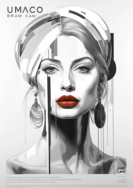 Woman Portrait with Red Lips #4