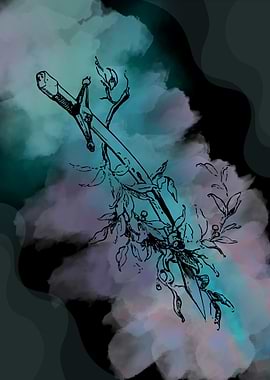 Sword and Flora Digital Art