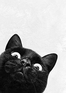 Funny Black Cat Bathroom Art – Pooping Cat Wall Decor