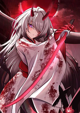 Girl with Horns and Sword