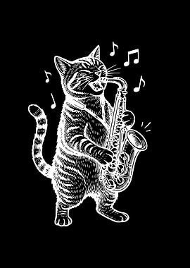 Animal Saxophone Cat