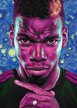 Paul Pogba Starry Night Portrait