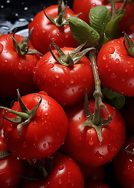 Tomatoes Water Droplets