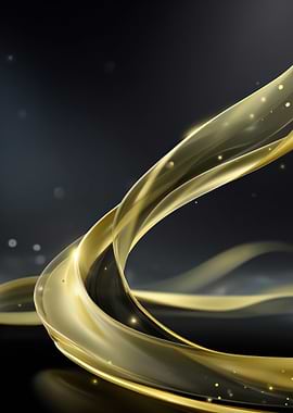 Abstract Gold Ribbon on Dark Background