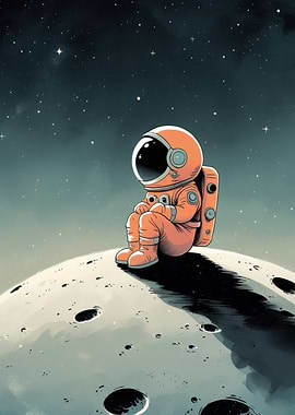 Lonely Astronaut on the Moon