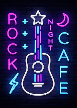 Rock Night Cafe Neon Sign