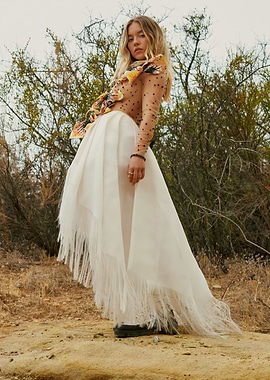 Woman in Couture Gown Outdoors