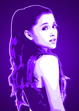 Ariana Grande Purple Portrait