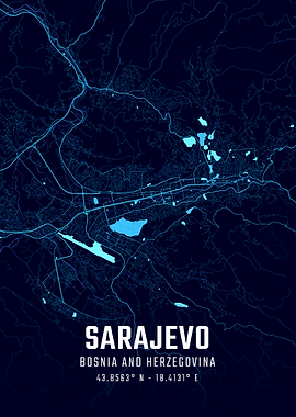 Sarajevo Midnight City Map