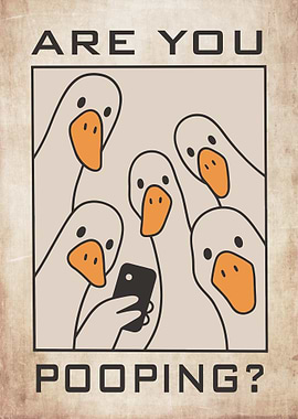 Are You Pooping? Goose Selfie