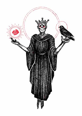 Skeletal King with Raven and Orb