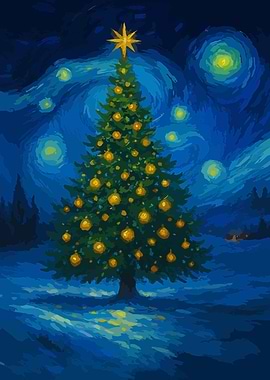 Starry Night Christmas Tree