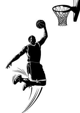 Basketball Player Dunking Silhouette