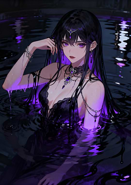 Anime Girl in Dark Water