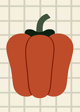 Stylized Red Bell Pepper Illustration