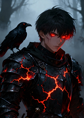 Dark Knight with Raven