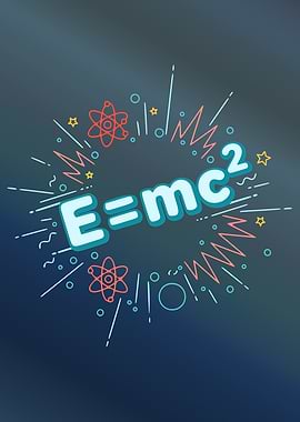 E=mc² Science Cartoon Illustration